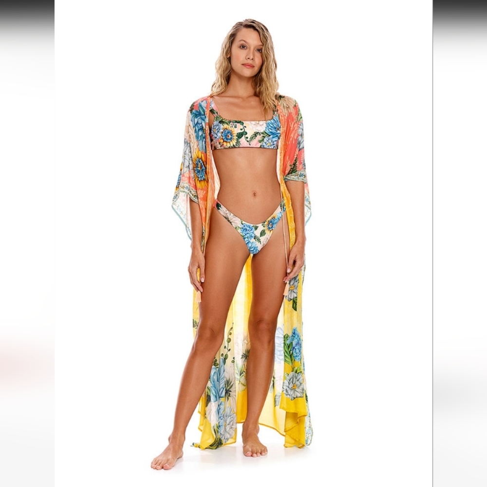 NWT Gorgeous Reversible Swim Set Hope Bikini & Sam Kimono Cover-up